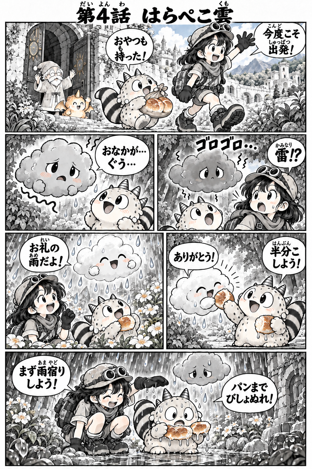 リコとポムのふしぎな冒険 第1部 本文 4 / 18（ふりがな付き）