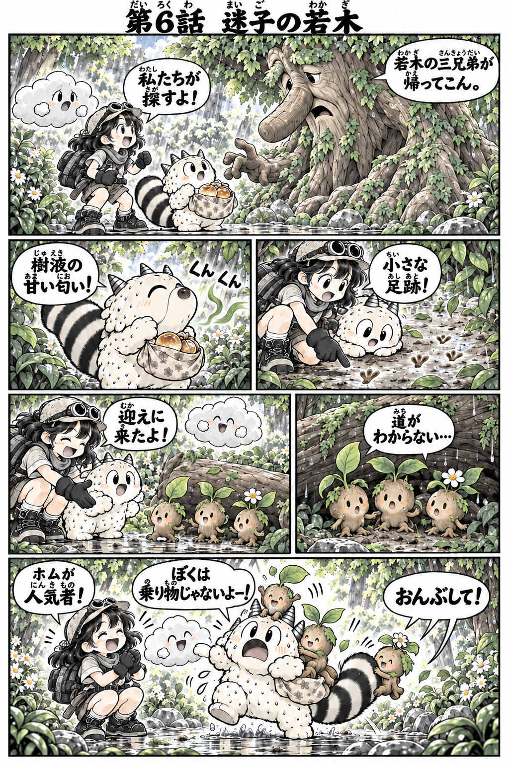 リコとポムのふしぎな冒険 第1部 本文 6 / 18（ふりがな付き）